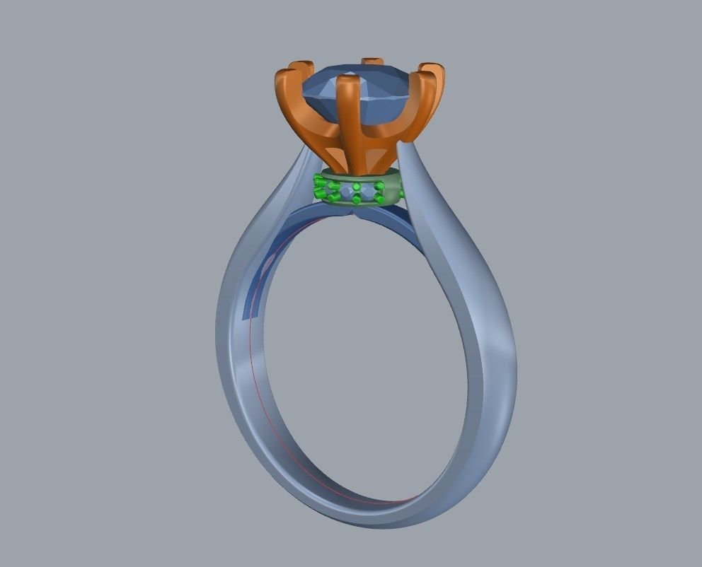 Engagement Ring Hybrid Style-CC104 3D Model Collection_25