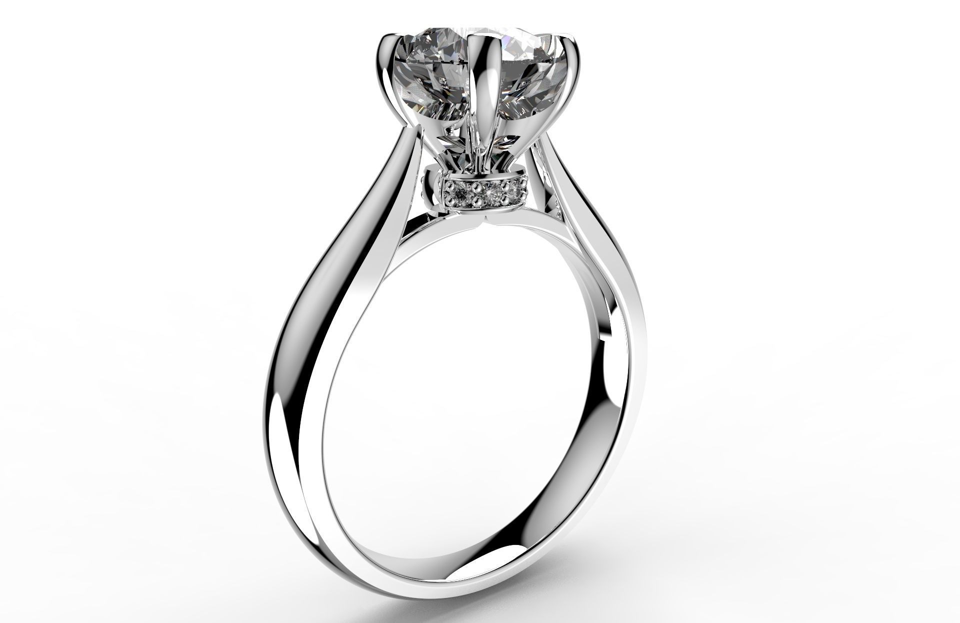 Engagement Ring Hybrid Style-CC104 3D Model Collection_24