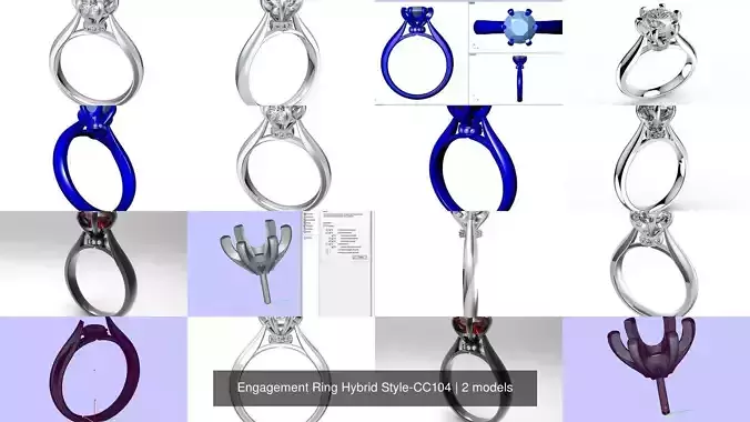 Engagement Ring Hybrid Style-CC104