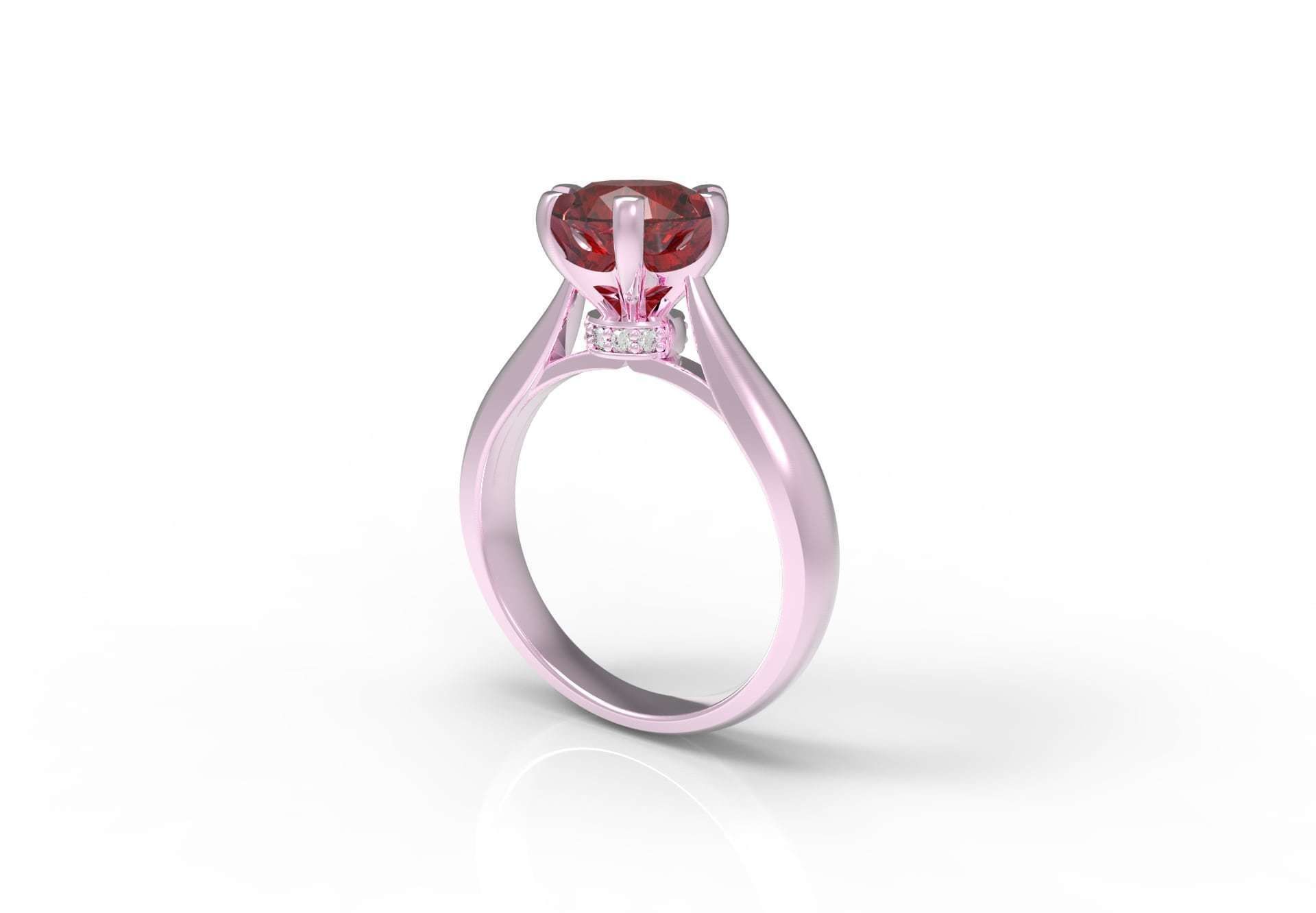 Engagement Ring Hybrid Style-CC104 3D Model Collection_17