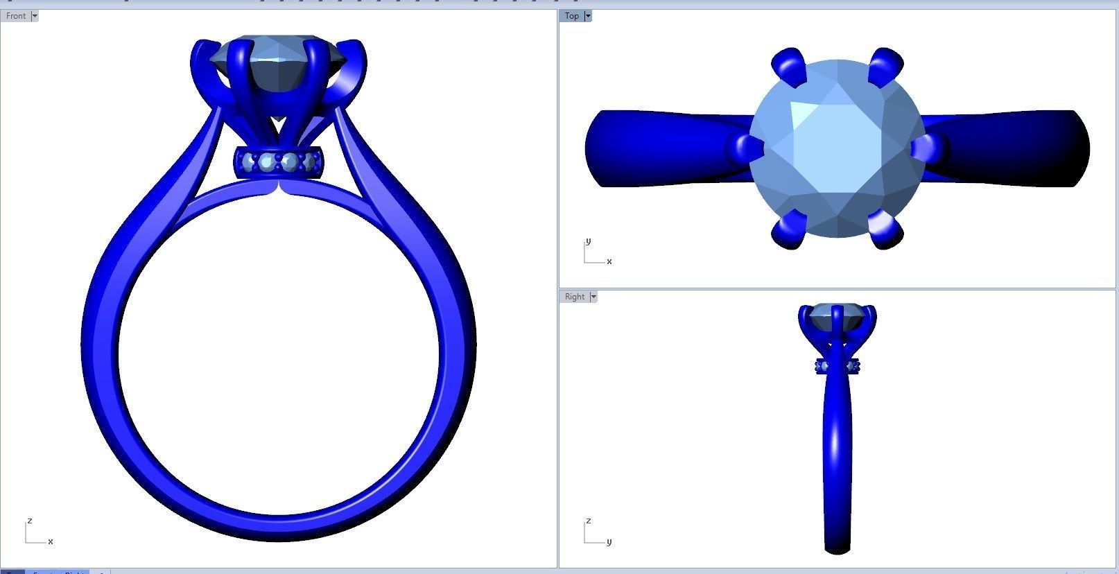 Engagement Ring Hybrid Style-CC104 3D Model Collection_27