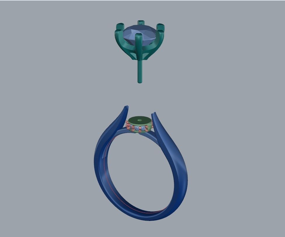 Engagement Ring Hybrid Style-CC104 3D Model Collection_31