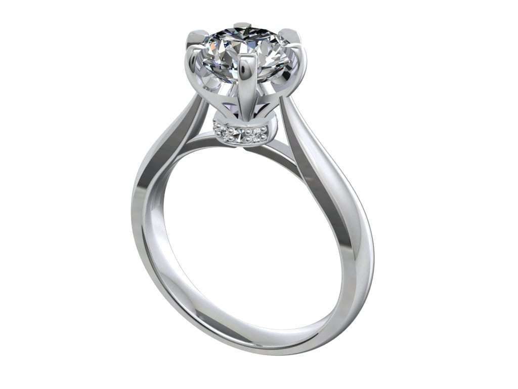 Engagement Ring Hybrid Style-CC104 3D Model Collection_16