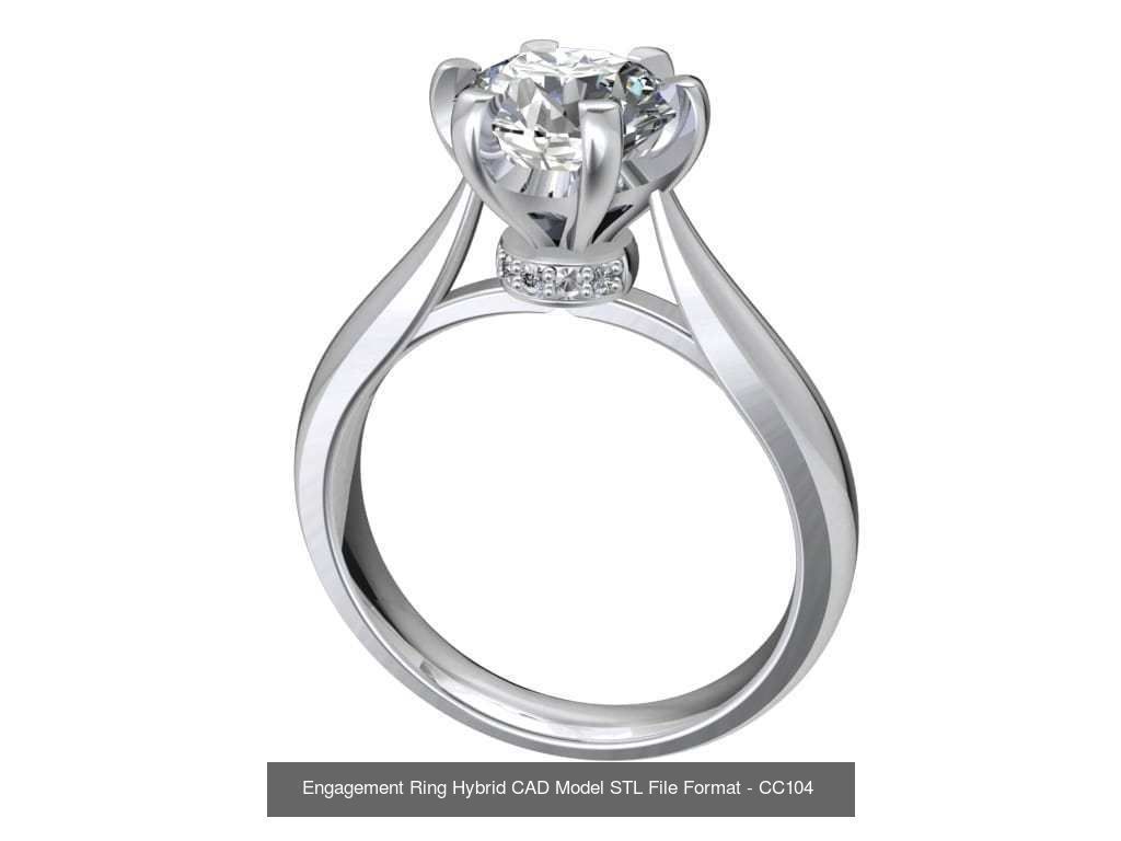 Engagement Ring Hybrid Style-CC104 3D Model Collection_7