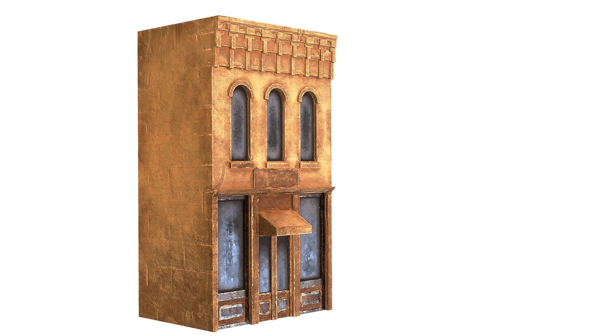 Abandoned Texas Building 02 Low-poly 3D model_4