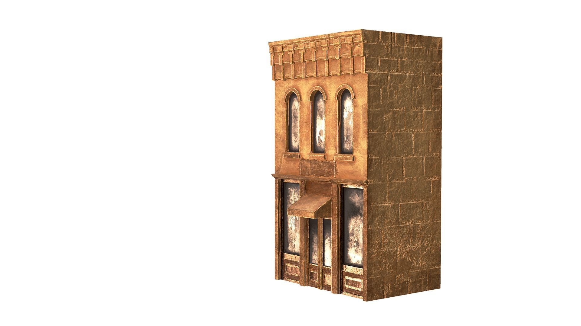 Abandoned Texas Building 02 Low-poly 3D model_1