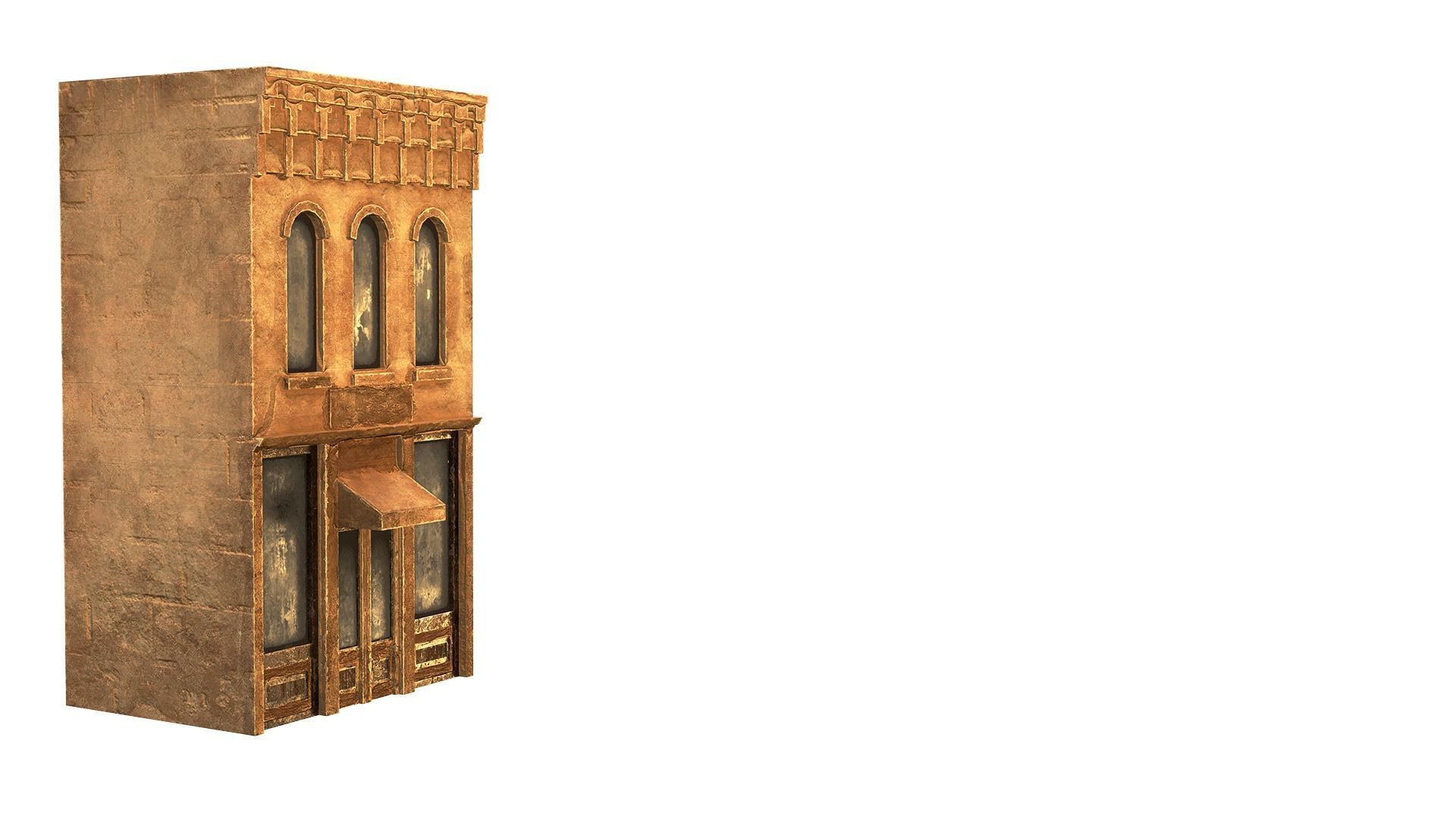 Abandoned Texas Building 02 Low-poly 3D model_2