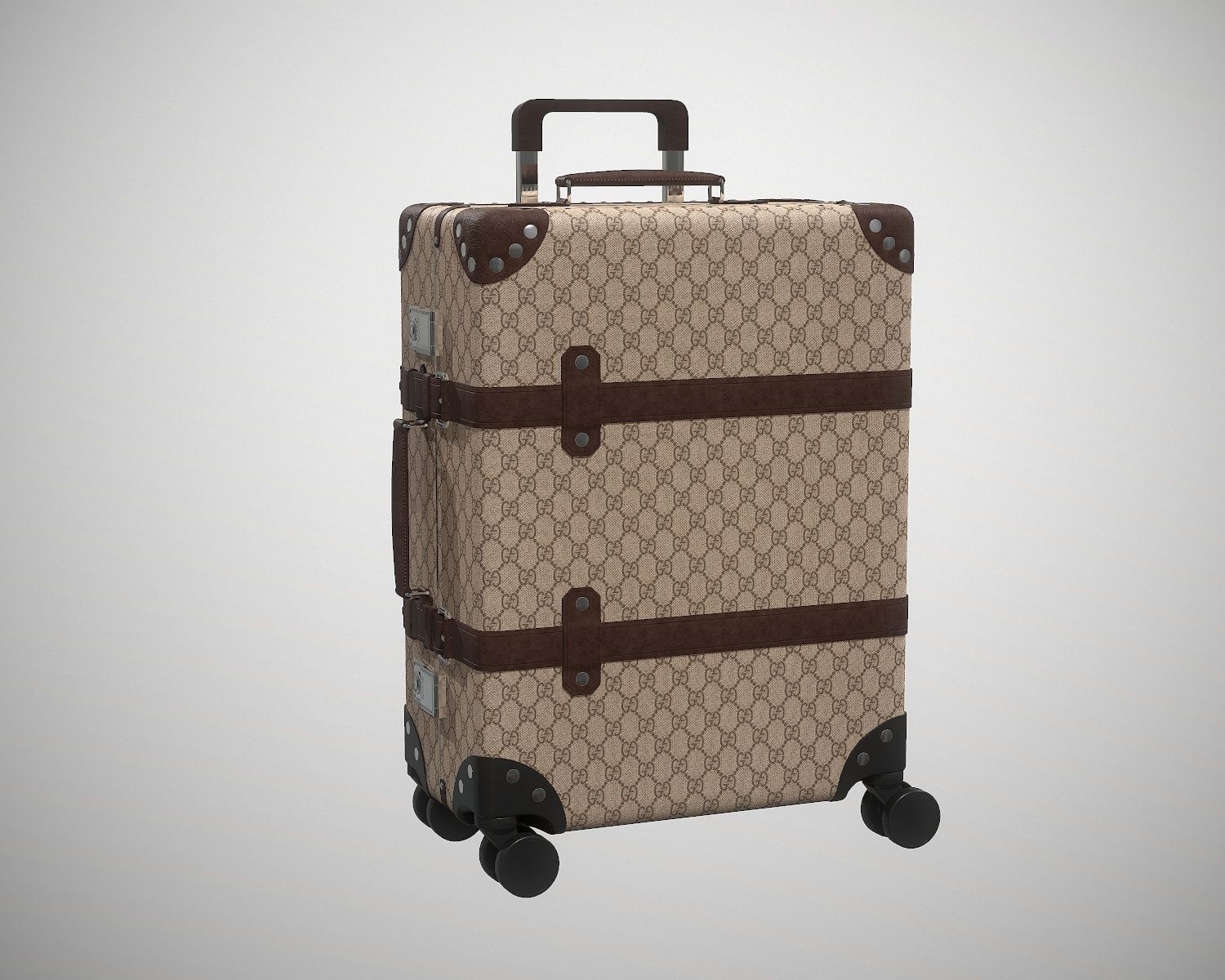 Gucci Globe-Trotter GG canvas luggage suitcase Low-poly 3D model_5