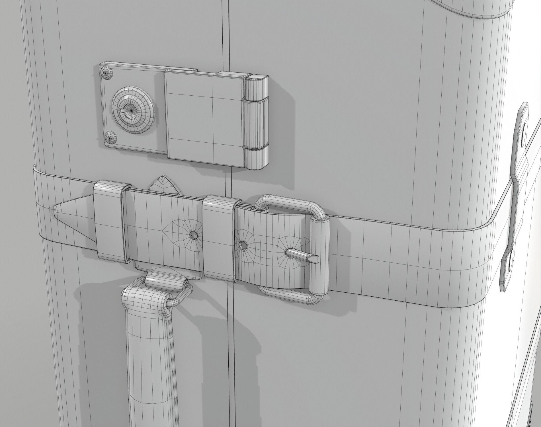 Gucci Globe-Trotter GG canvas luggage suitcase Low-poly 3D model_18