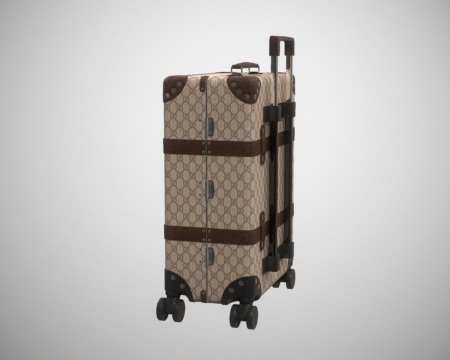Gucci Globe-Trotter GG canvas luggage suitcase Low-poly 3D model_1
