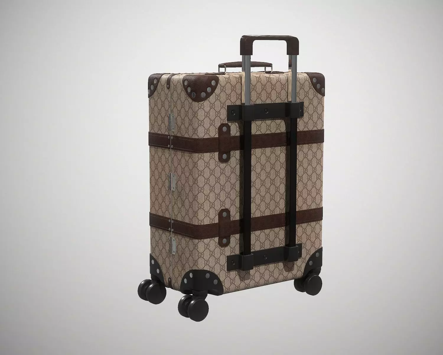 Gucci Globe-Trotter GG canvas luggage suitcase Low-poly 3D model_0