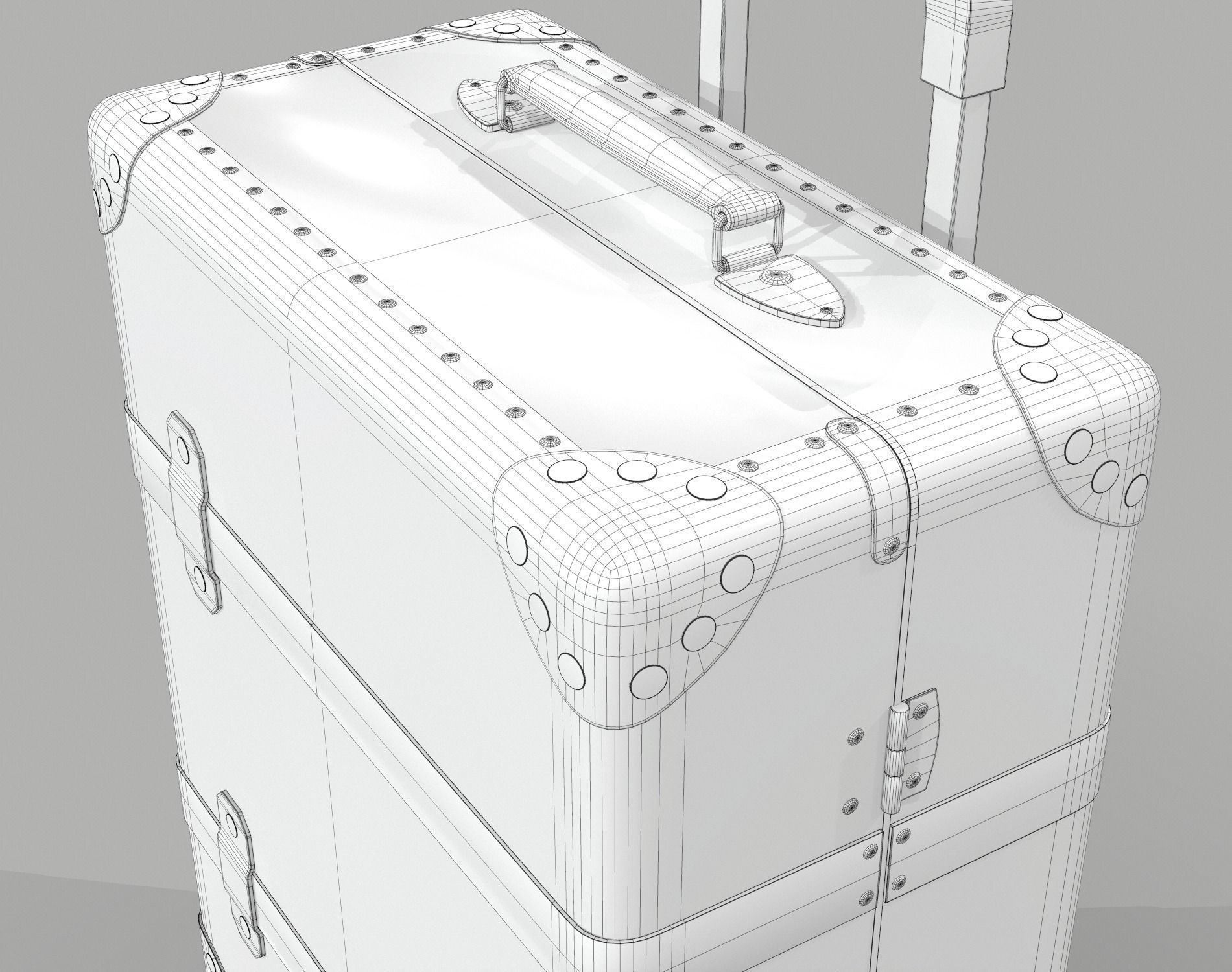 Gucci Globe-Trotter GG canvas luggage suitcase Low-poly 3D model_16