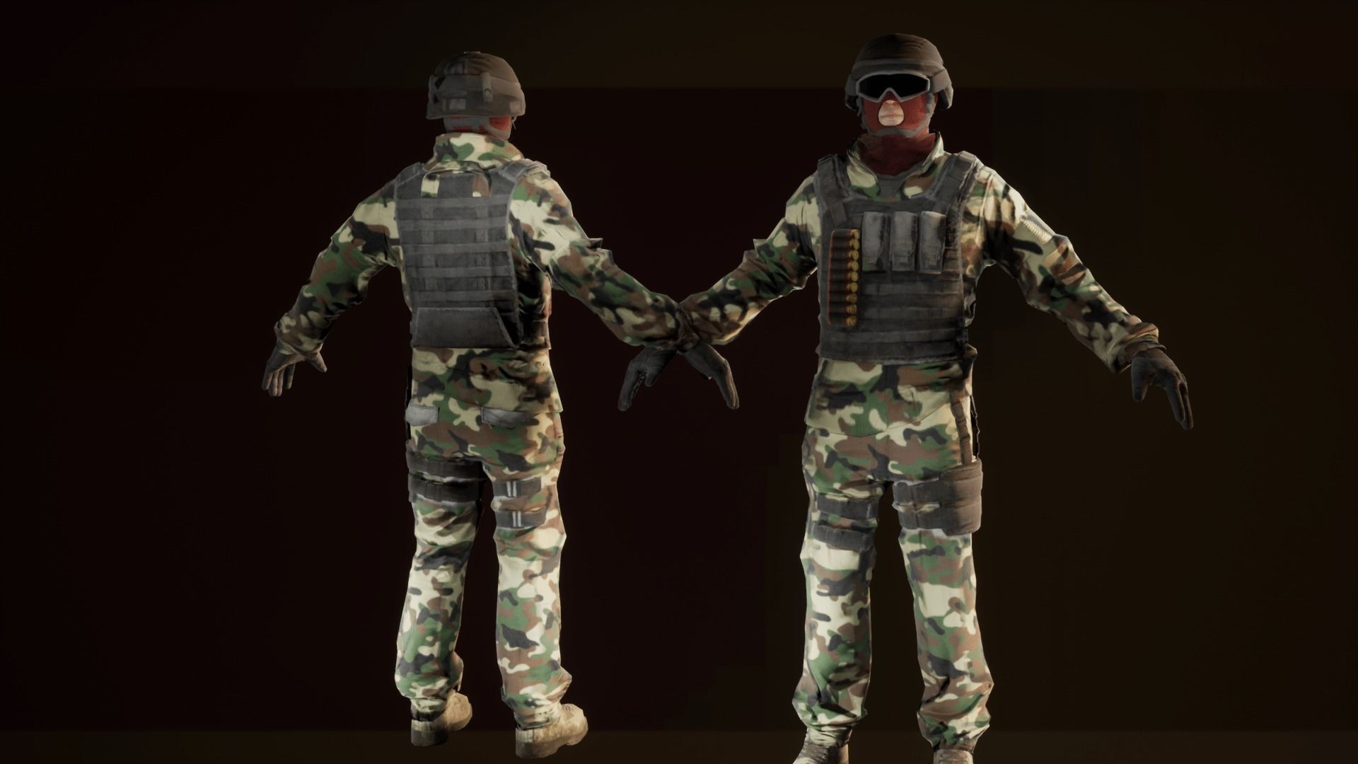 Enemy Soldiers Pack Low-poly 3D model_10