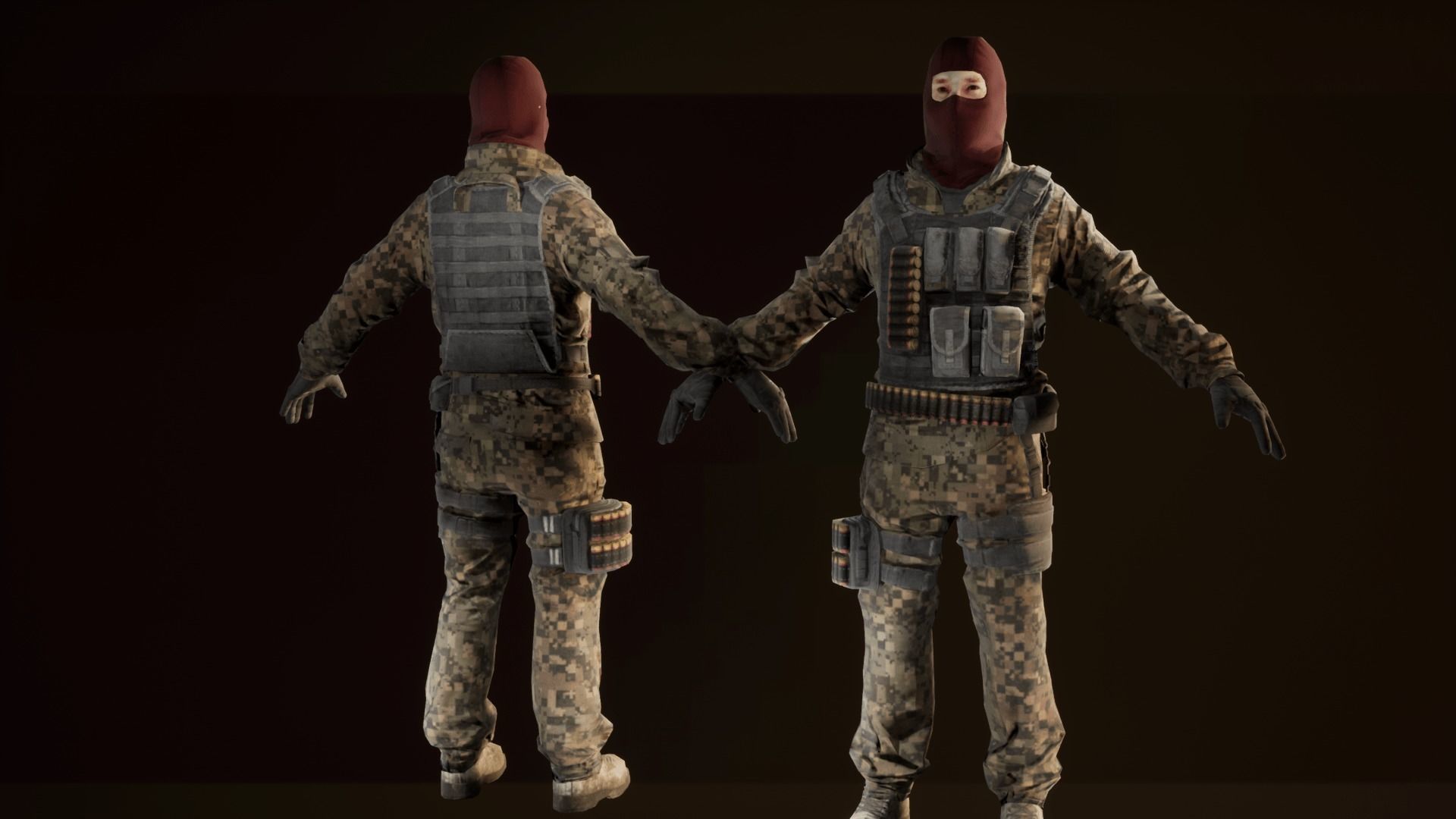 Enemy Soldiers Pack Low-poly 3D model_14