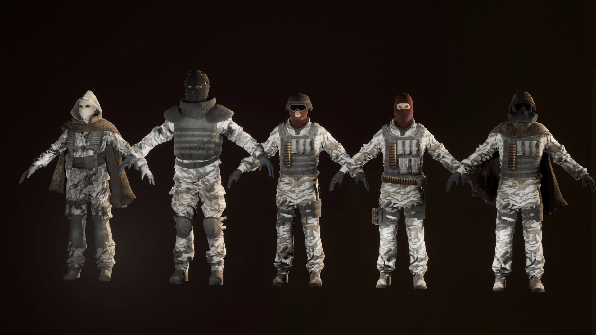 Enemy Soldiers Pack Low-poly 3D model_1