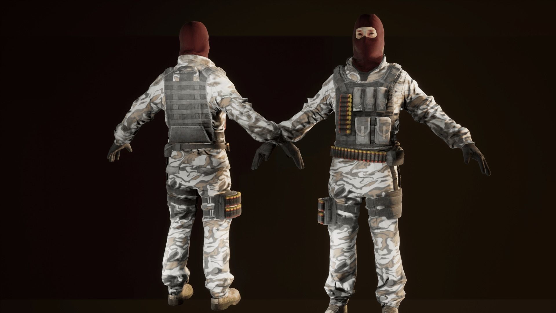 Enemy Soldiers Pack Low-poly 3D model_12