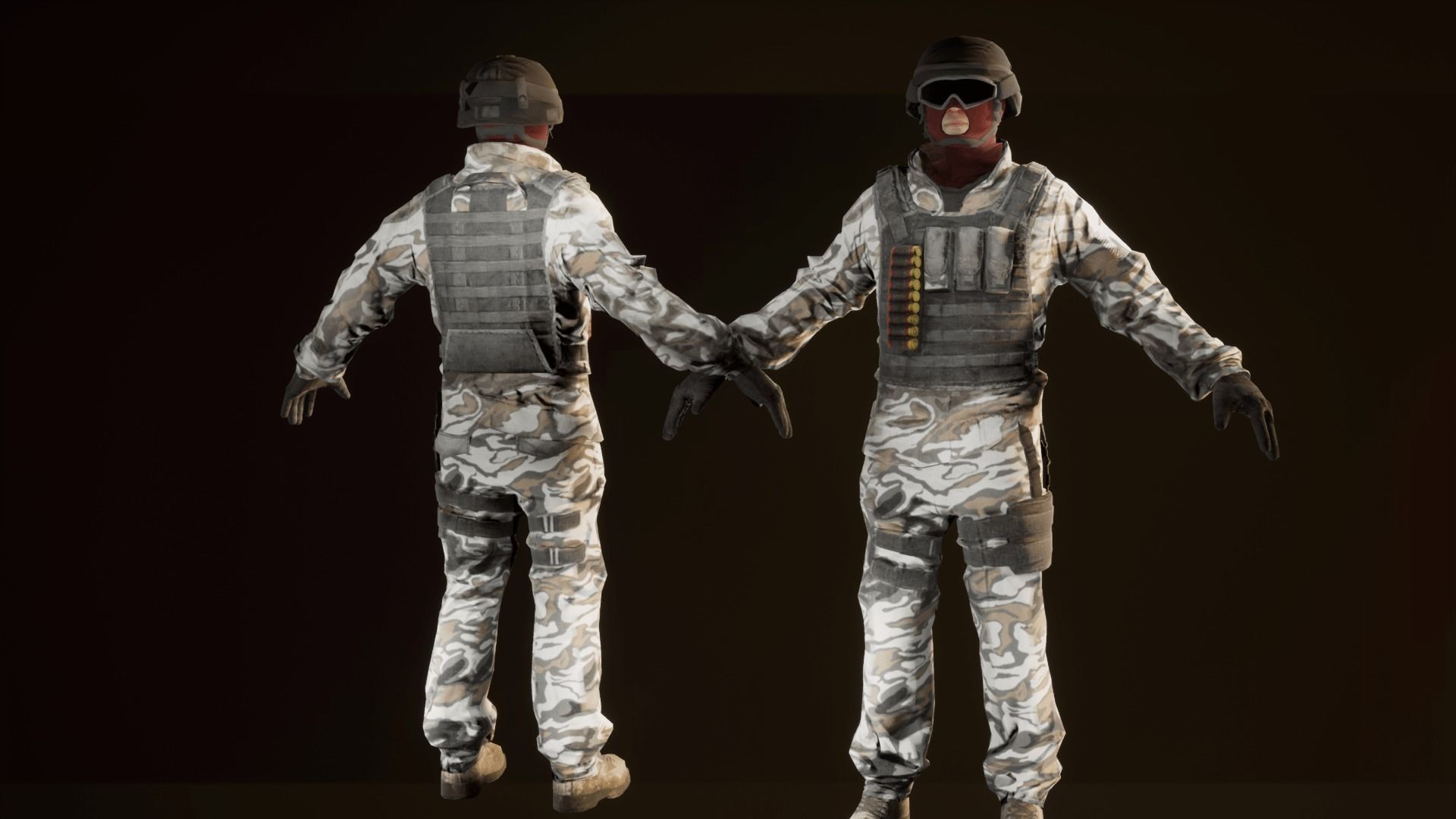 Enemy Soldiers Pack Low-poly 3D model_9