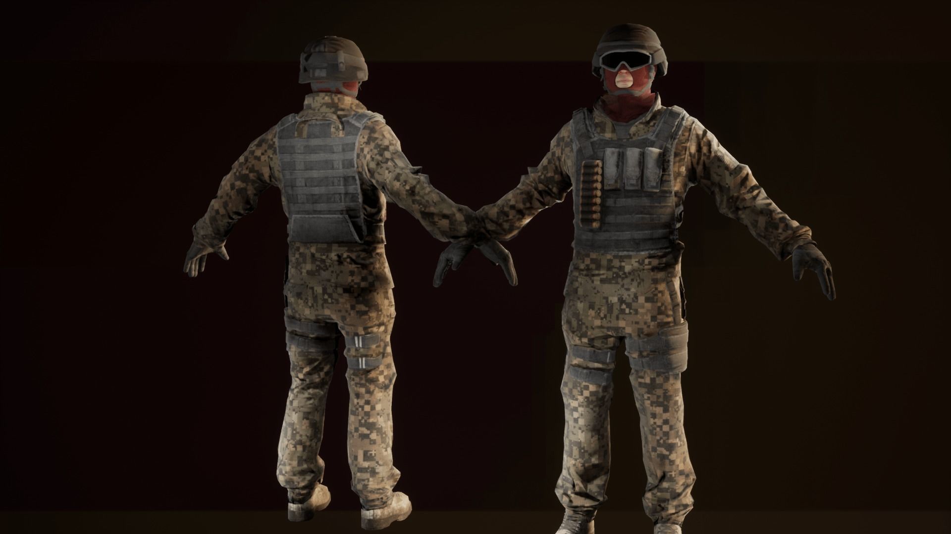 Enemy Soldiers Pack Low-poly 3D model_11