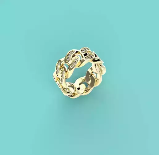 10mm Diamond Cuban Ring