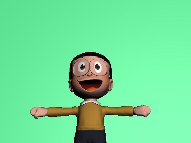 Nobita cartoon character 3D model_1