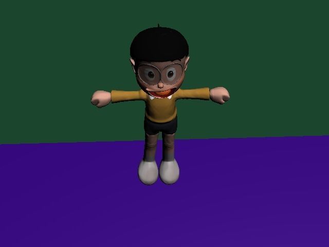 Nobita cartoon character 3D model_4