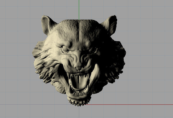 Tiger head 3D model_3