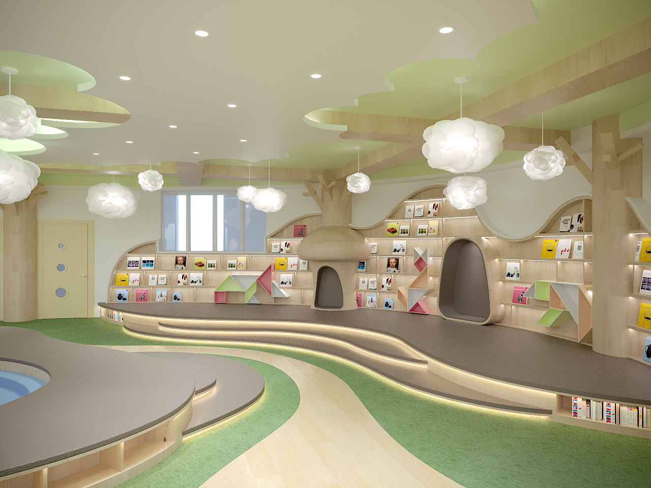 Childrenundefineds activity Room Reading Space Kindergarten 3D model_3