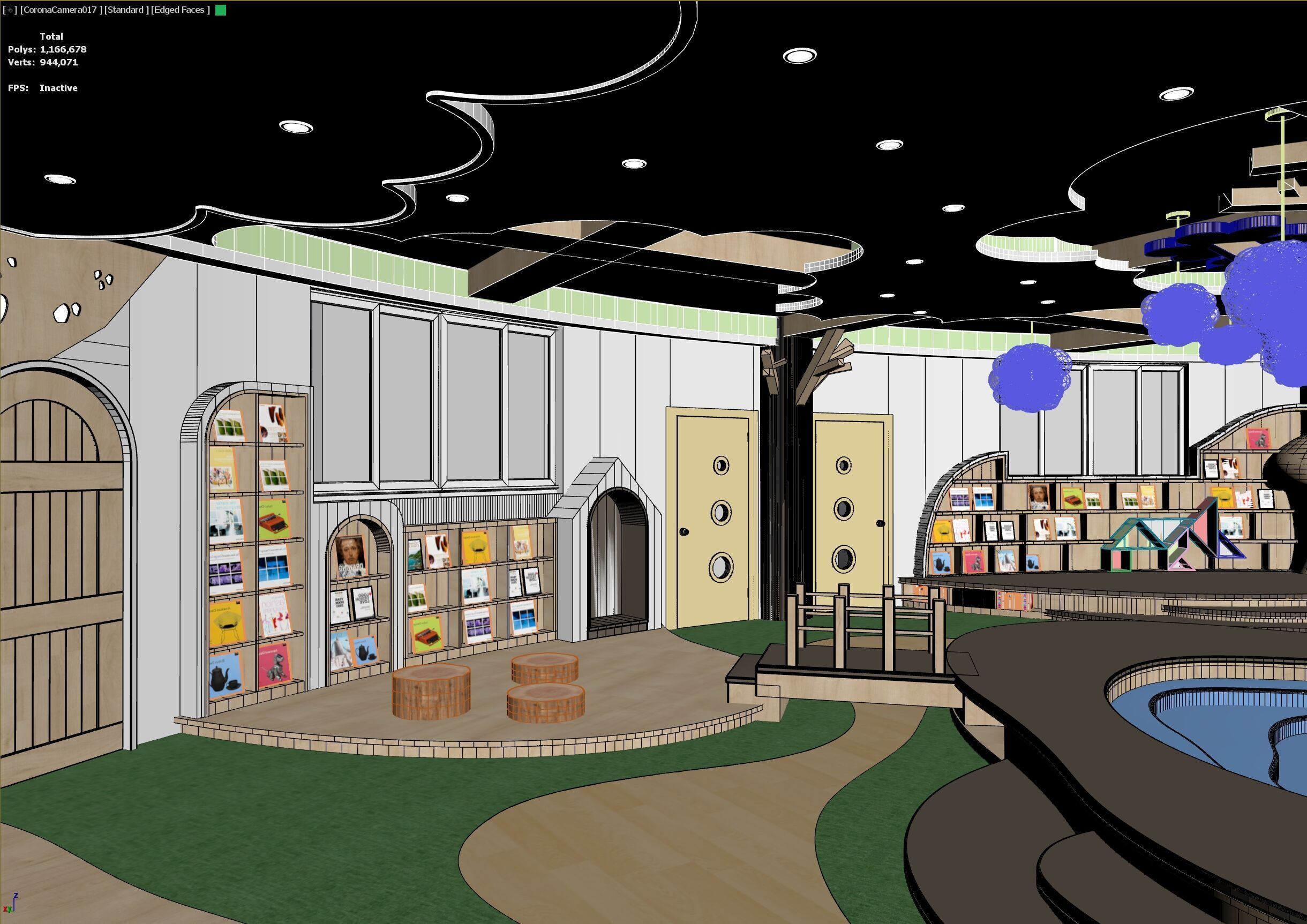 Childrenundefineds activity Room Reading Space Kindergarten 3D model_16