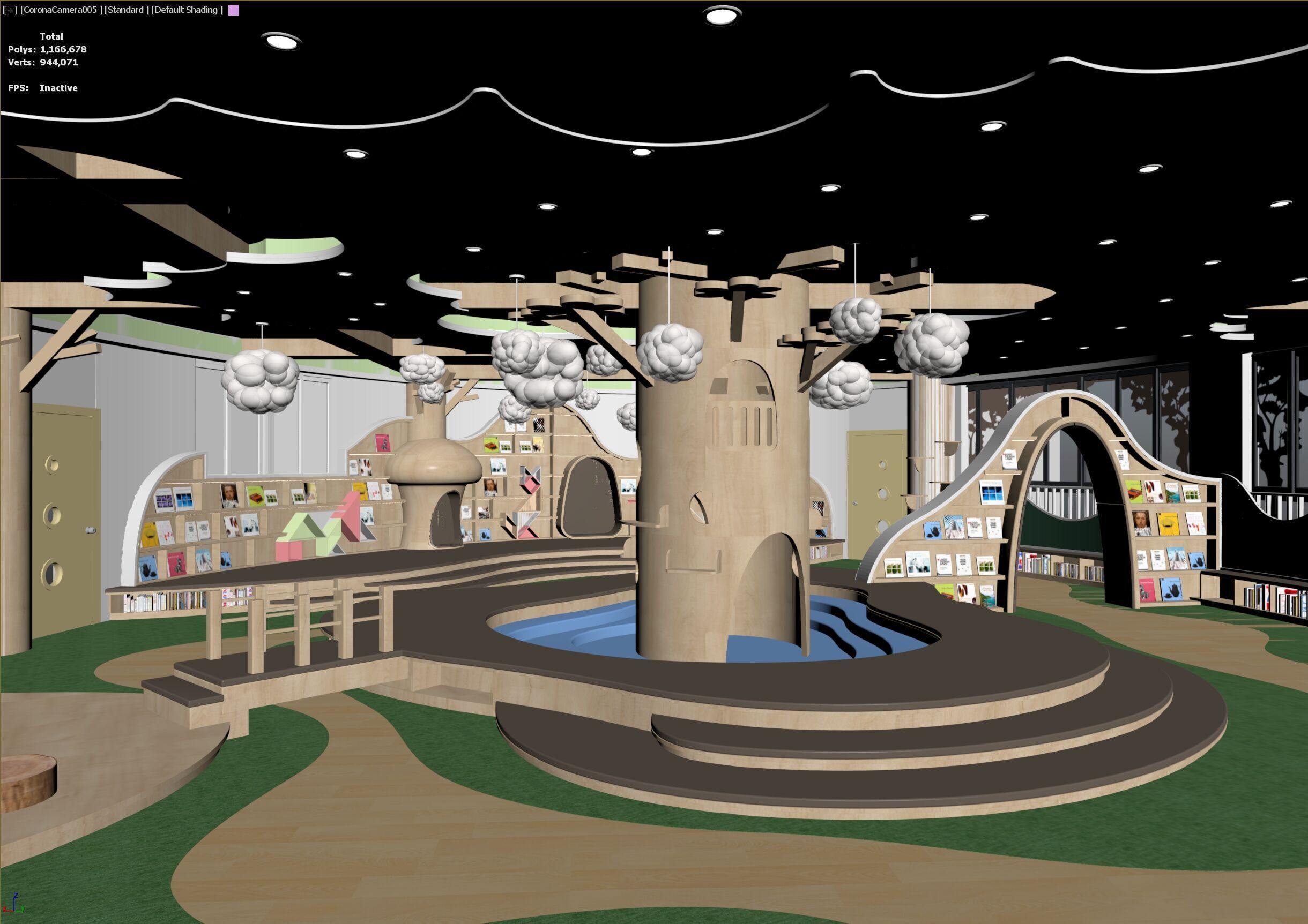 Childrenundefineds activity Room Reading Space Kindergarten 3D model_12