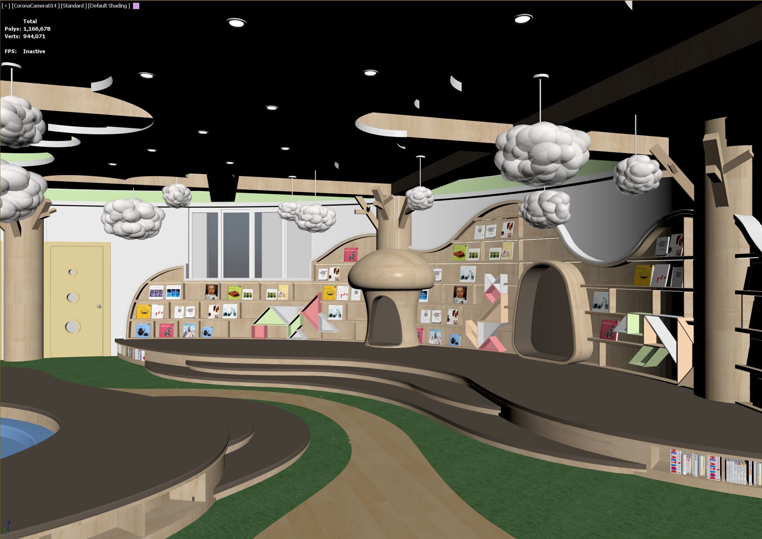 Childrenundefineds activity Room Reading Space Kindergarten 3D model_13