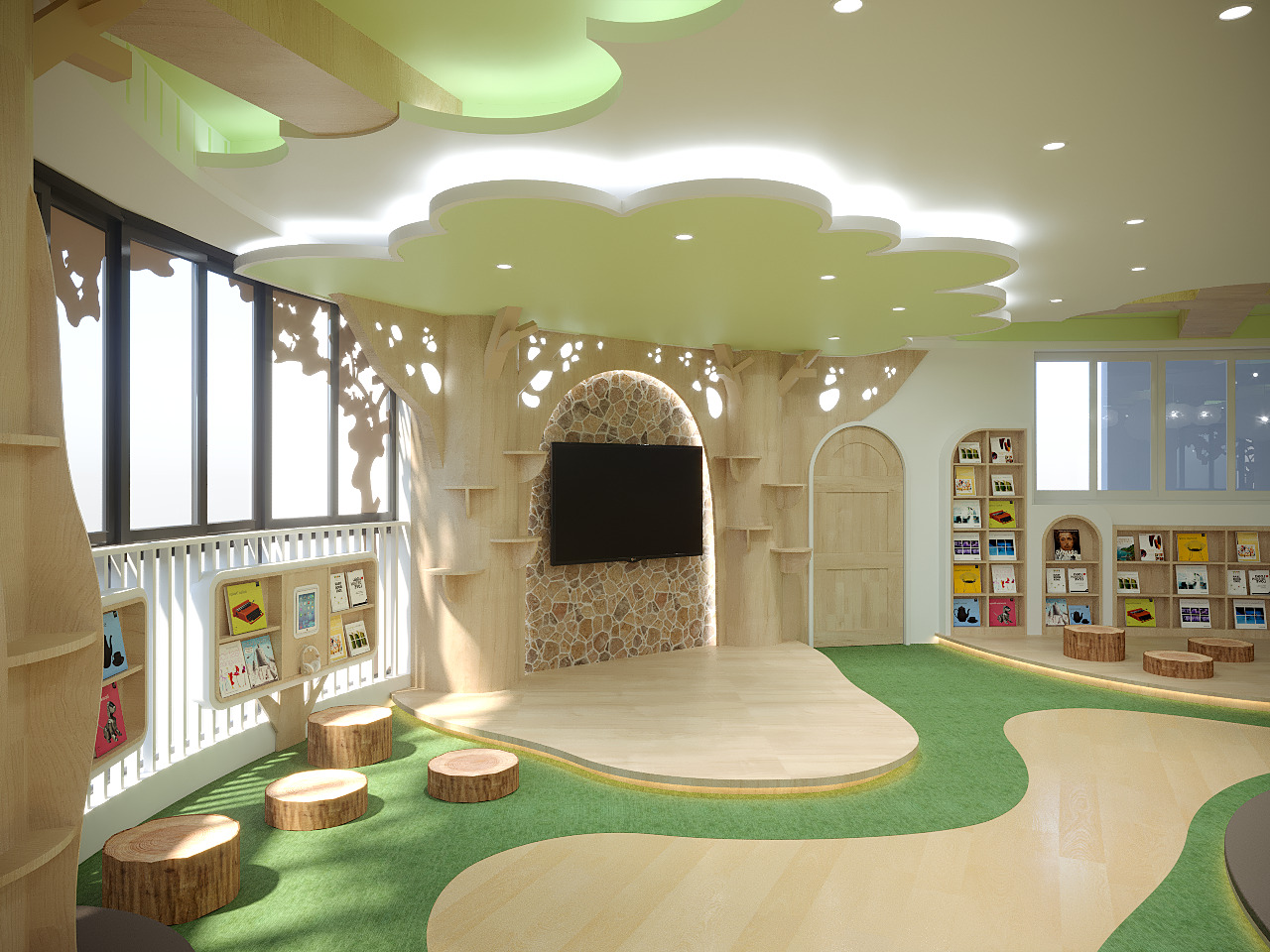 Childrenundefineds activity Room Reading Space Kindergarten 3D model_5