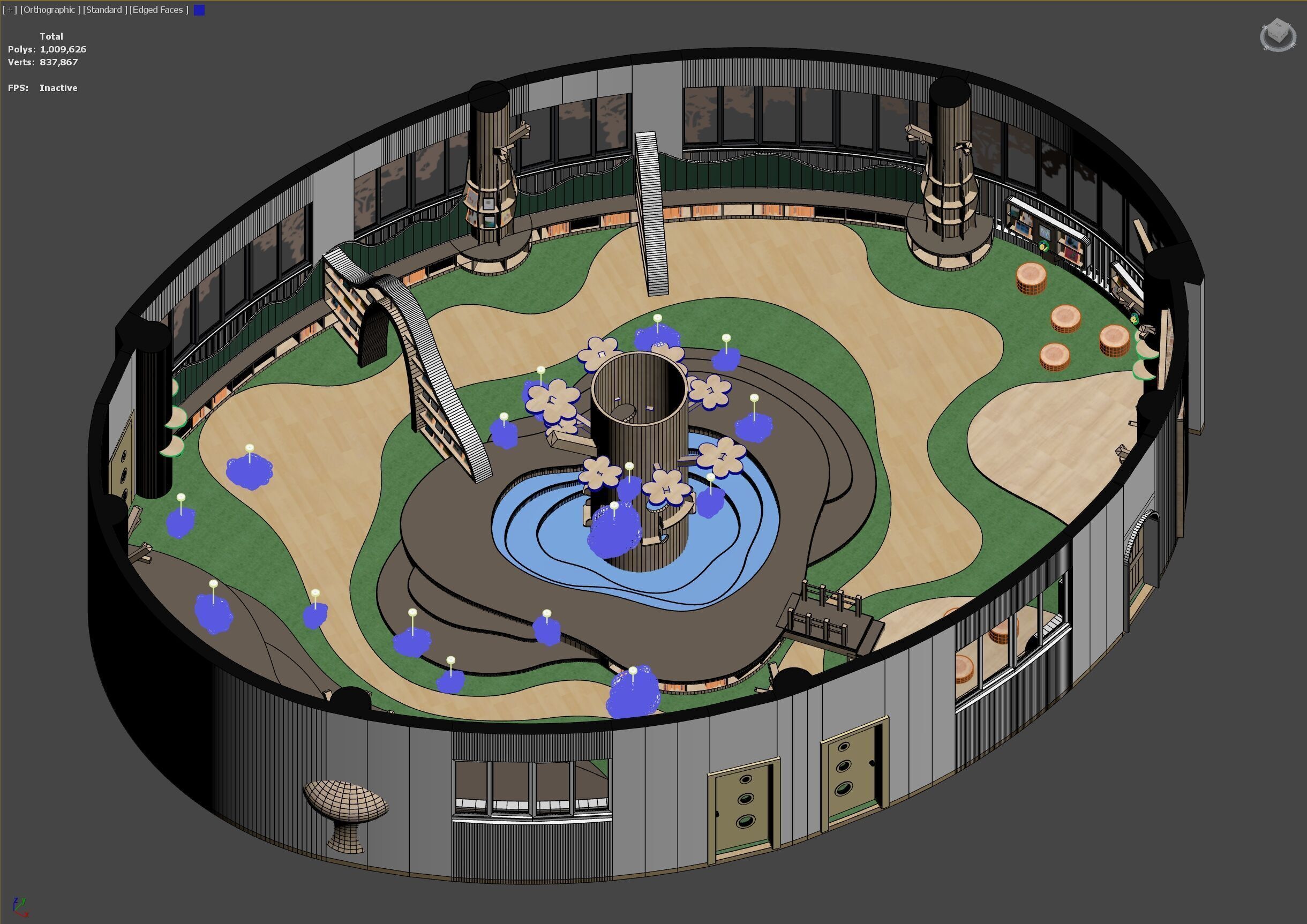 Childrenundefineds activity Room Reading Space Kindergarten 3D model_11