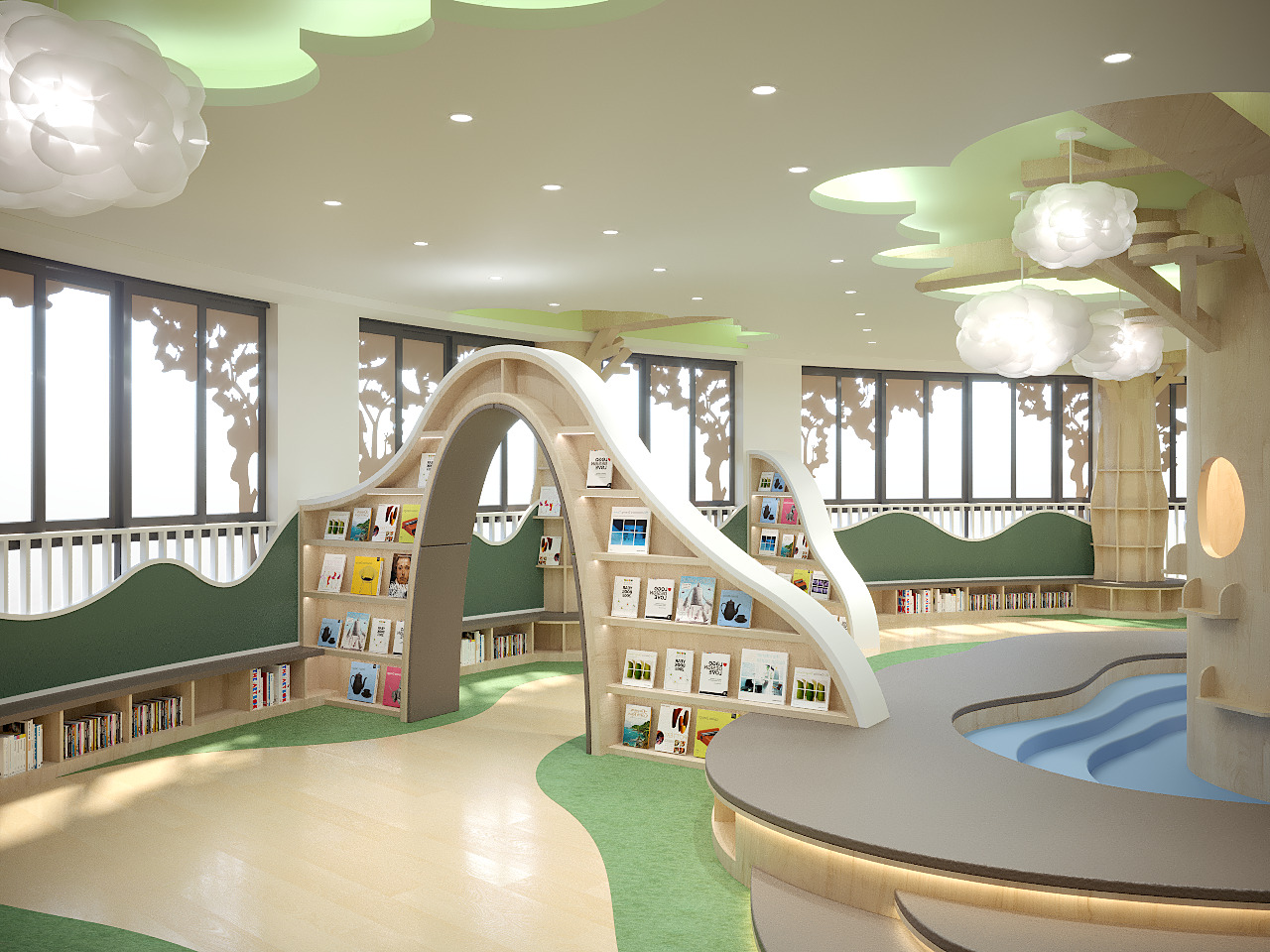 Childrenundefineds activity Room Reading Space Kindergarten 3D model_4