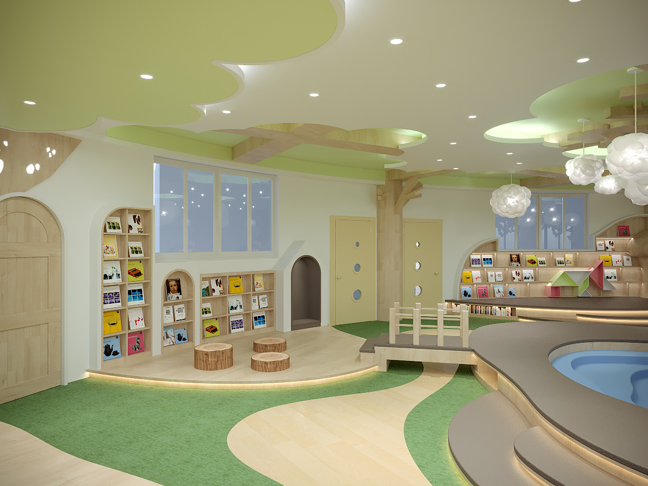 Childrenundefineds activity Room Reading Space Kindergarten 3D model_6