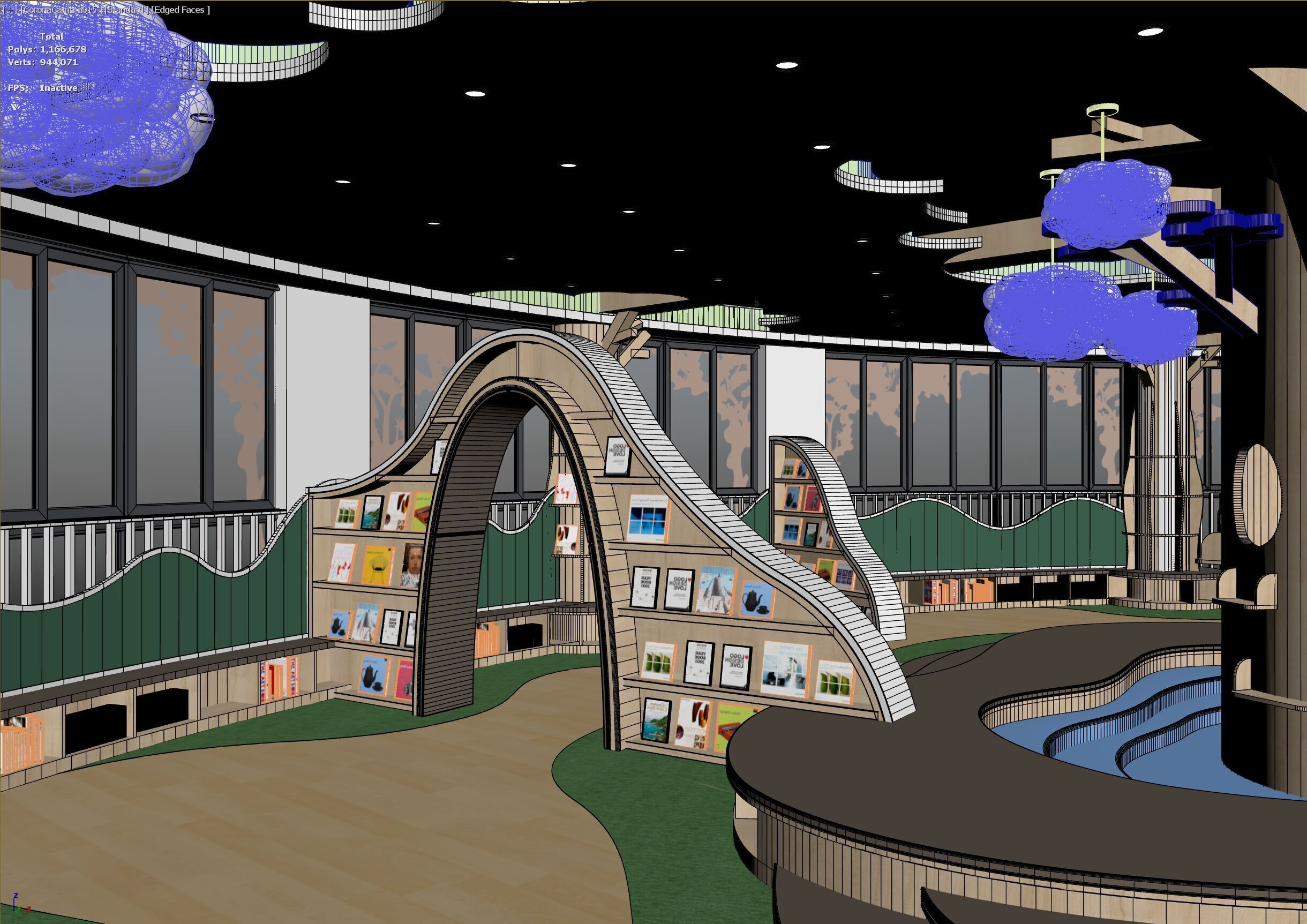 Childrenundefineds activity Room Reading Space Kindergarten 3D model_14