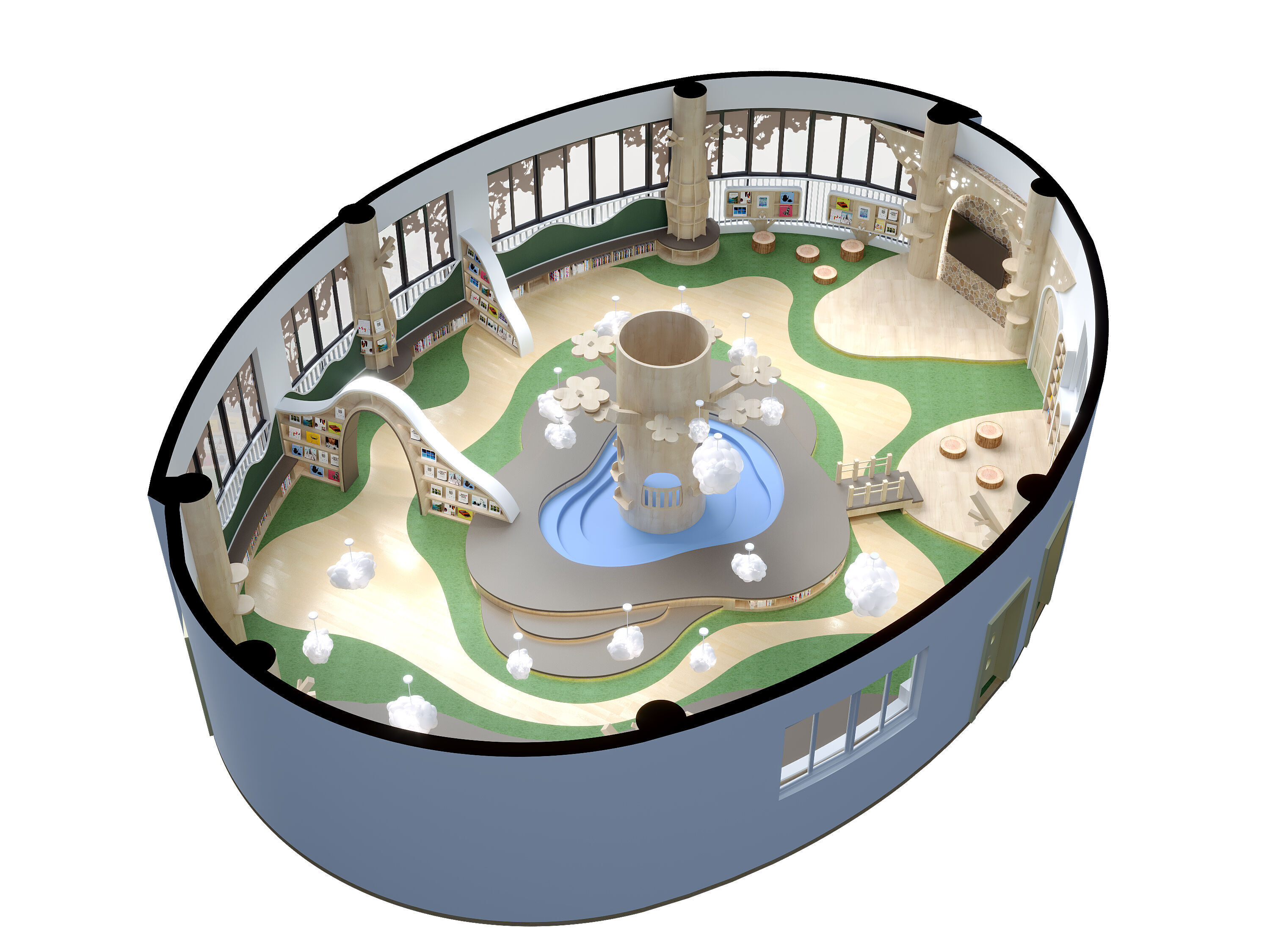 Childrenundefineds activity Room Reading Space Kindergarten 3D model_1