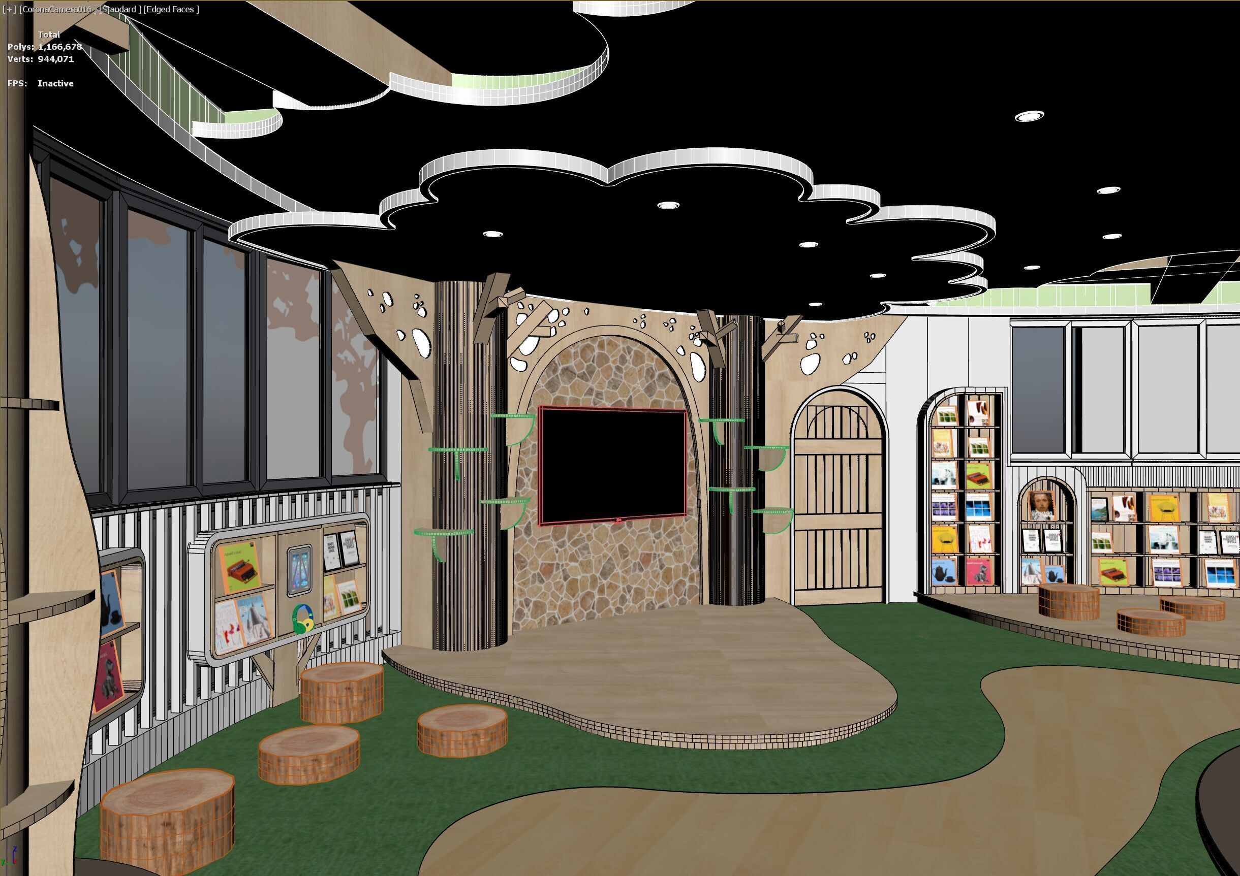 Childrenundefineds activity Room Reading Space Kindergarten 3D model_15