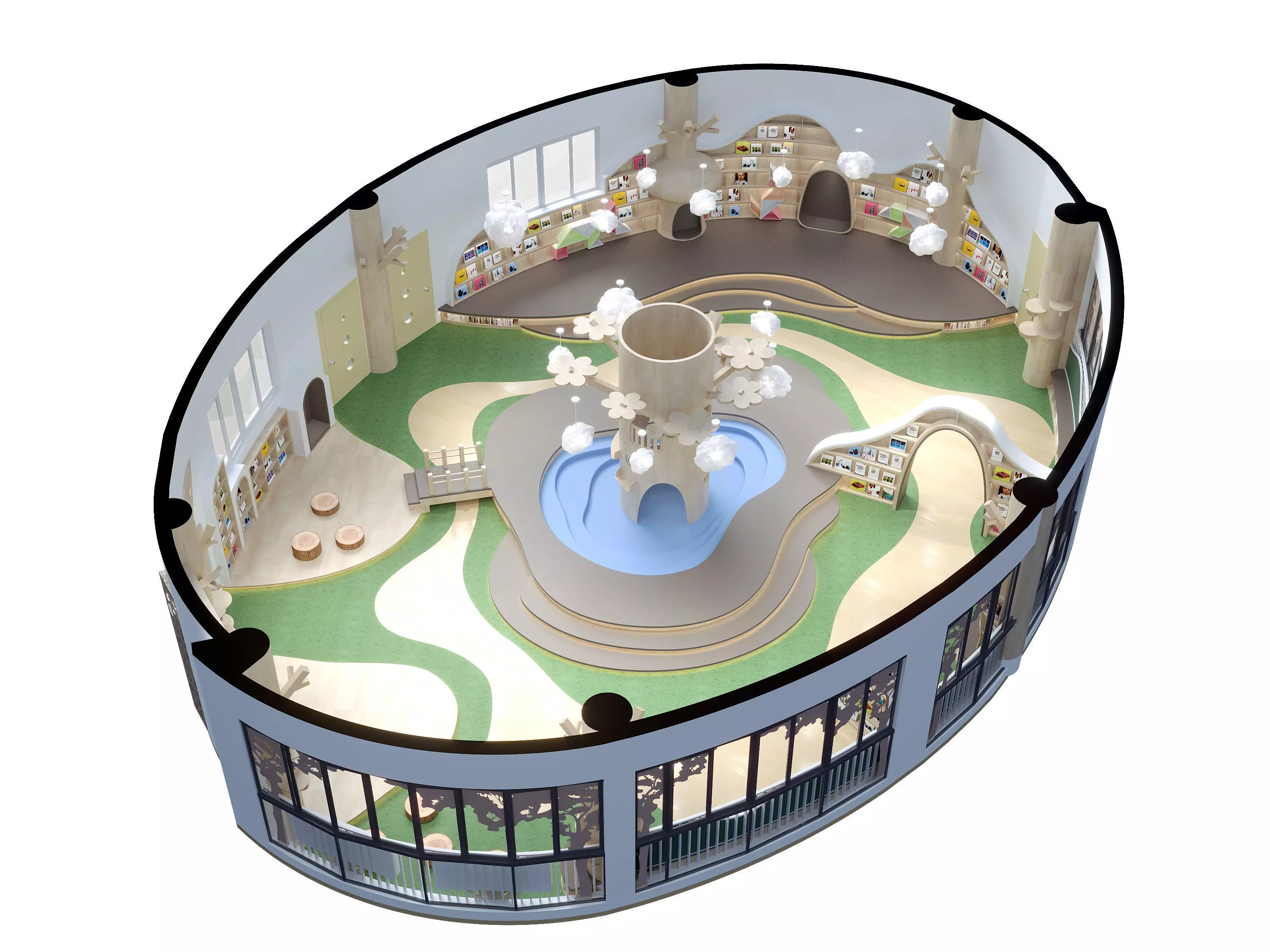 Childrenundefineds activity Room Reading Space Kindergarten 3D model_0