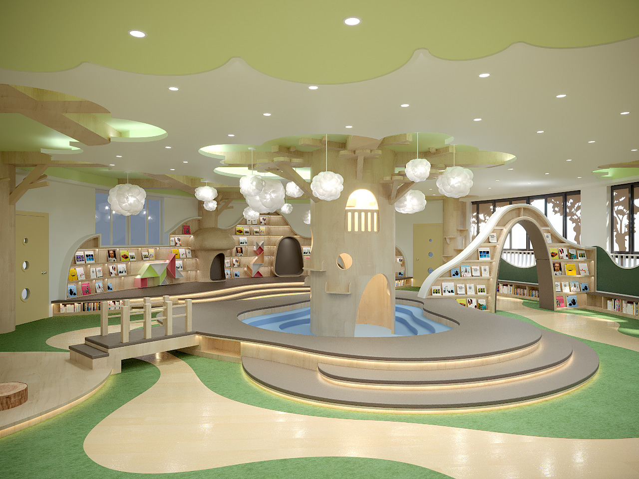 Childrenundefineds activity Room Reading Space Kindergarten 3D model_2