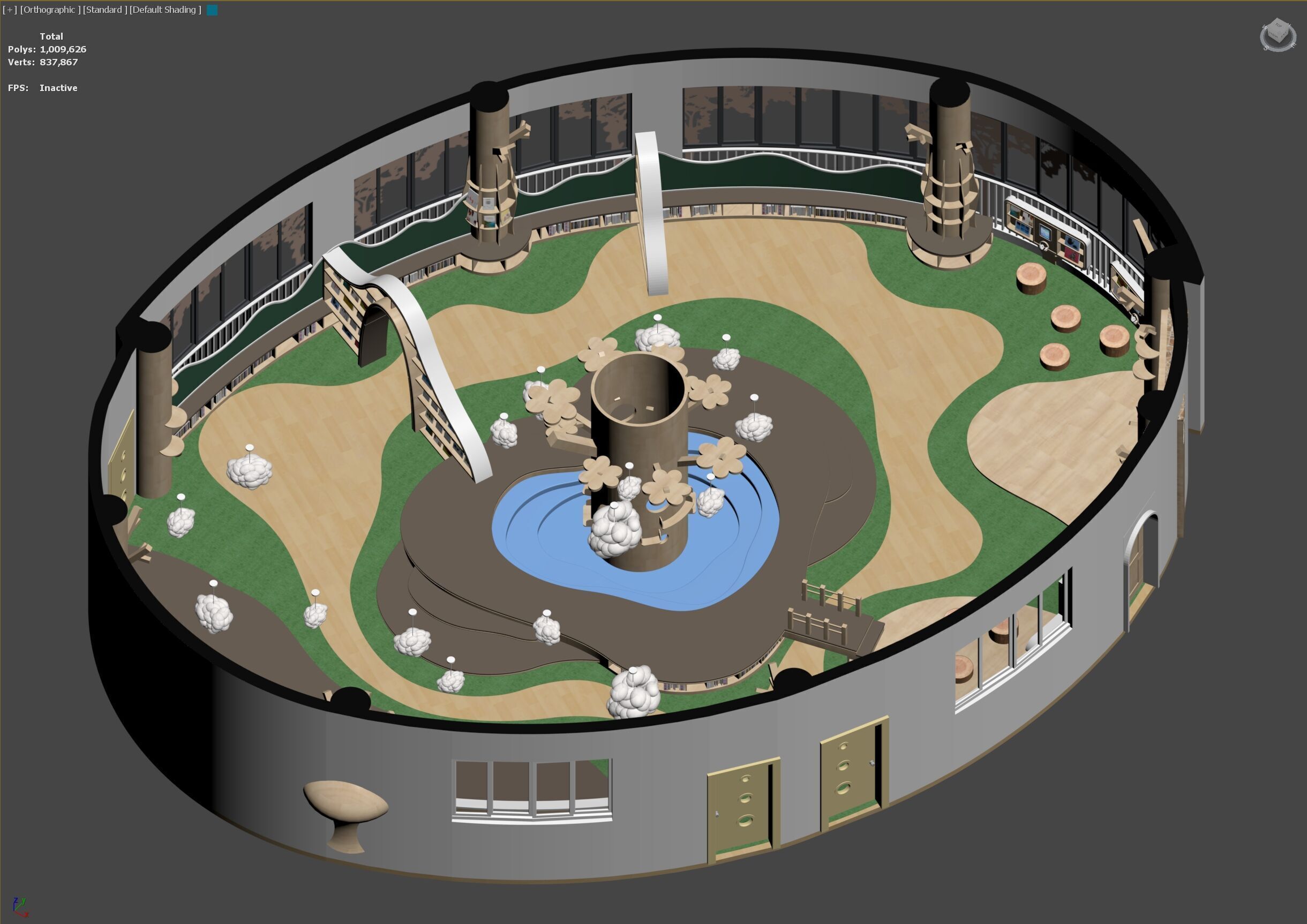 Childrenundefineds activity Room Reading Space Kindergarten 3D model_8