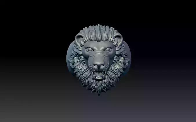 Lion head ring 3D model 