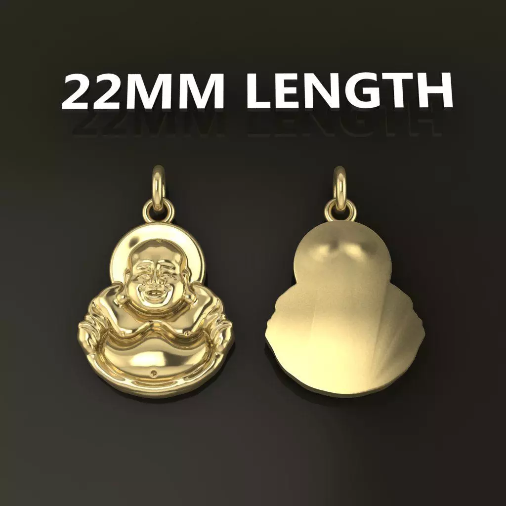 Happy Buddha Pendant 22mm Length 3D print model