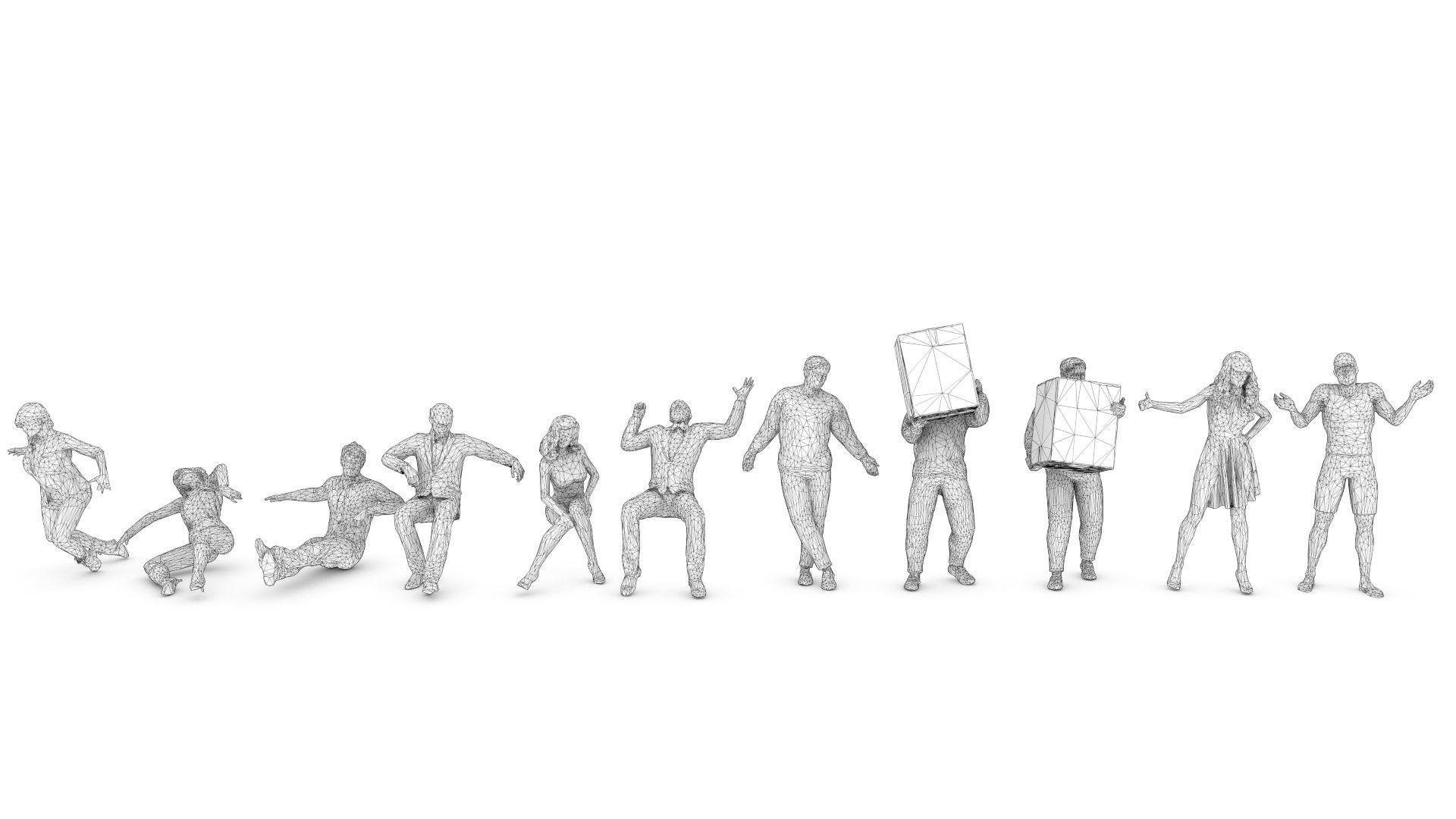 55 People Crowd Pack Set-03 3D model_13