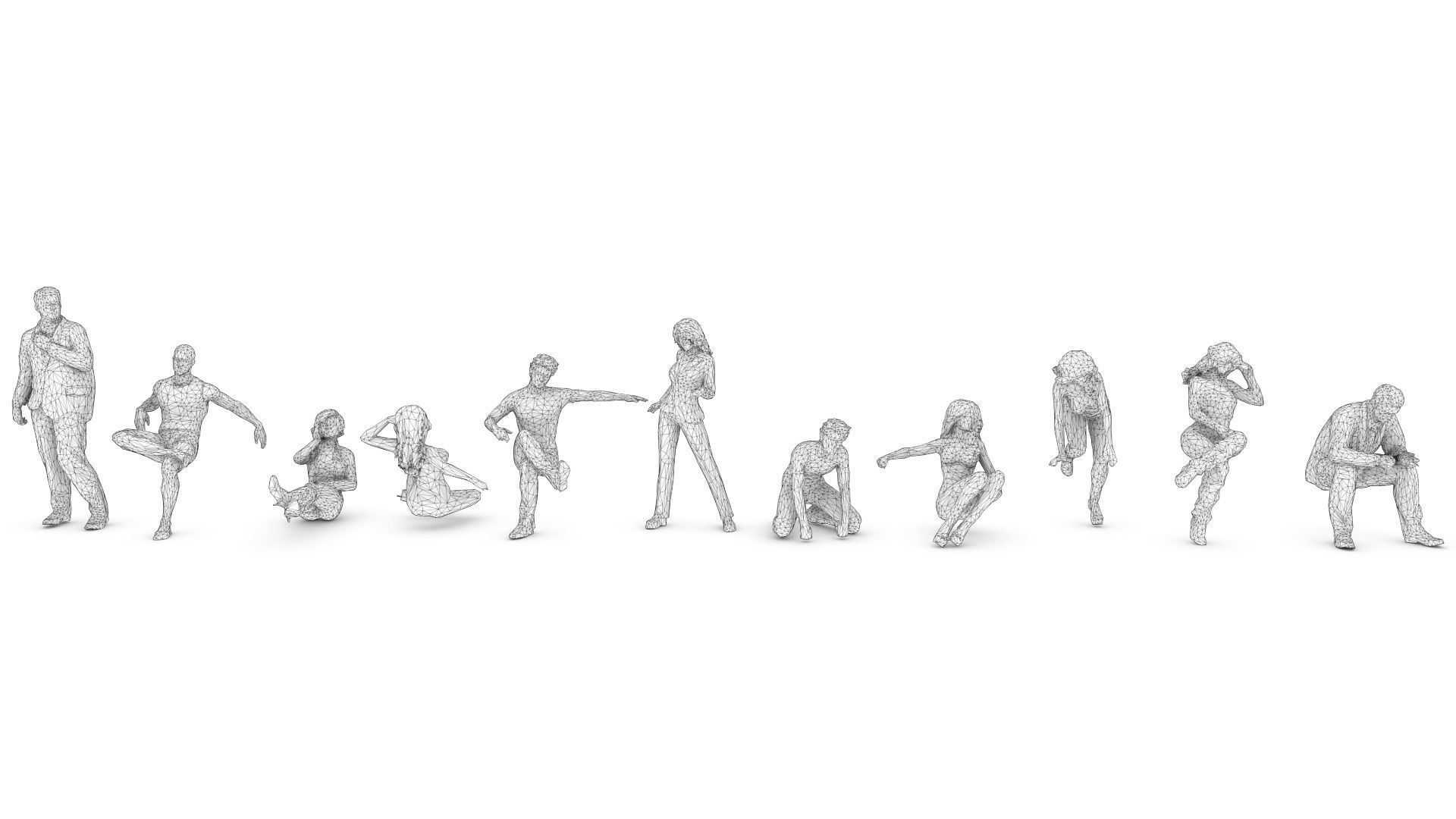 55 People Crowd Pack Set-03 3D model_15