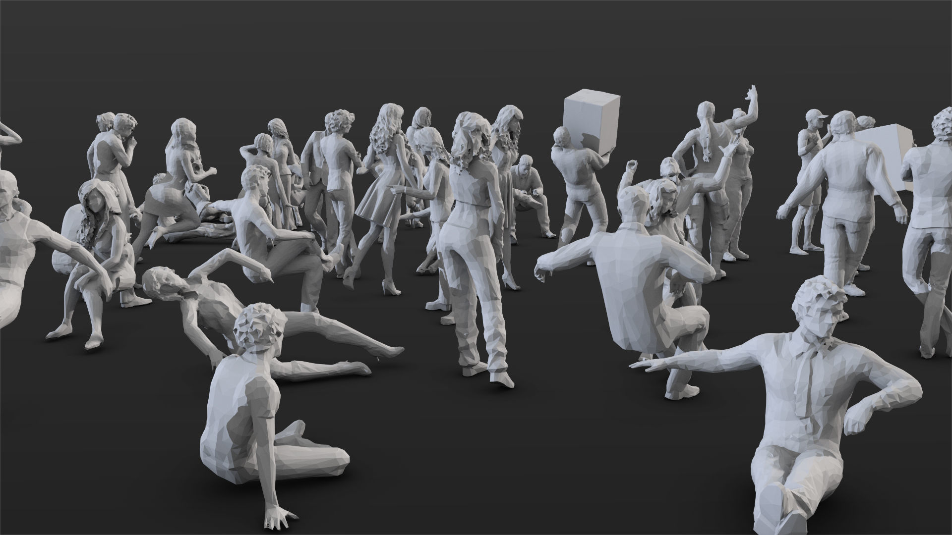 55 People Crowd Pack Set-03 3D model_1