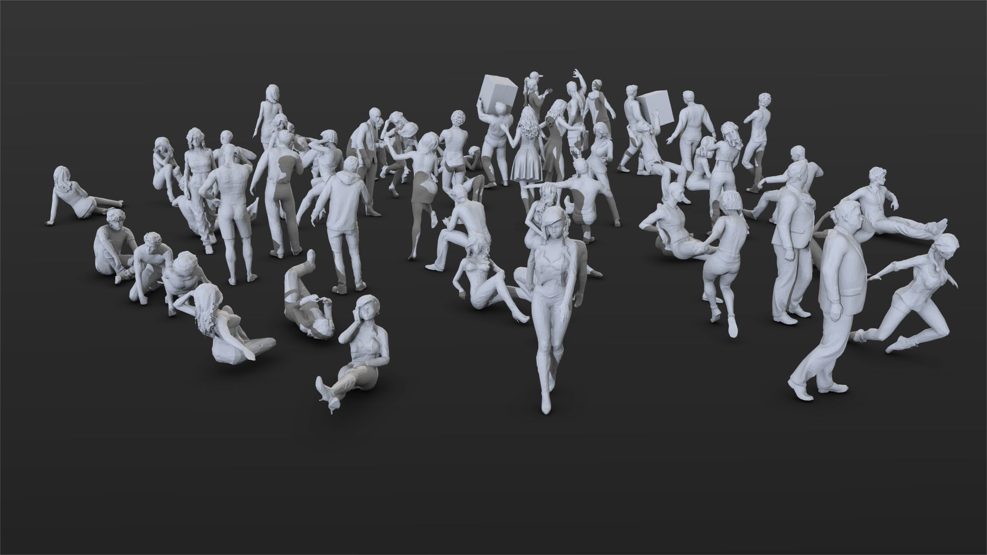 55 People Crowd Pack Set-03 3D model_2