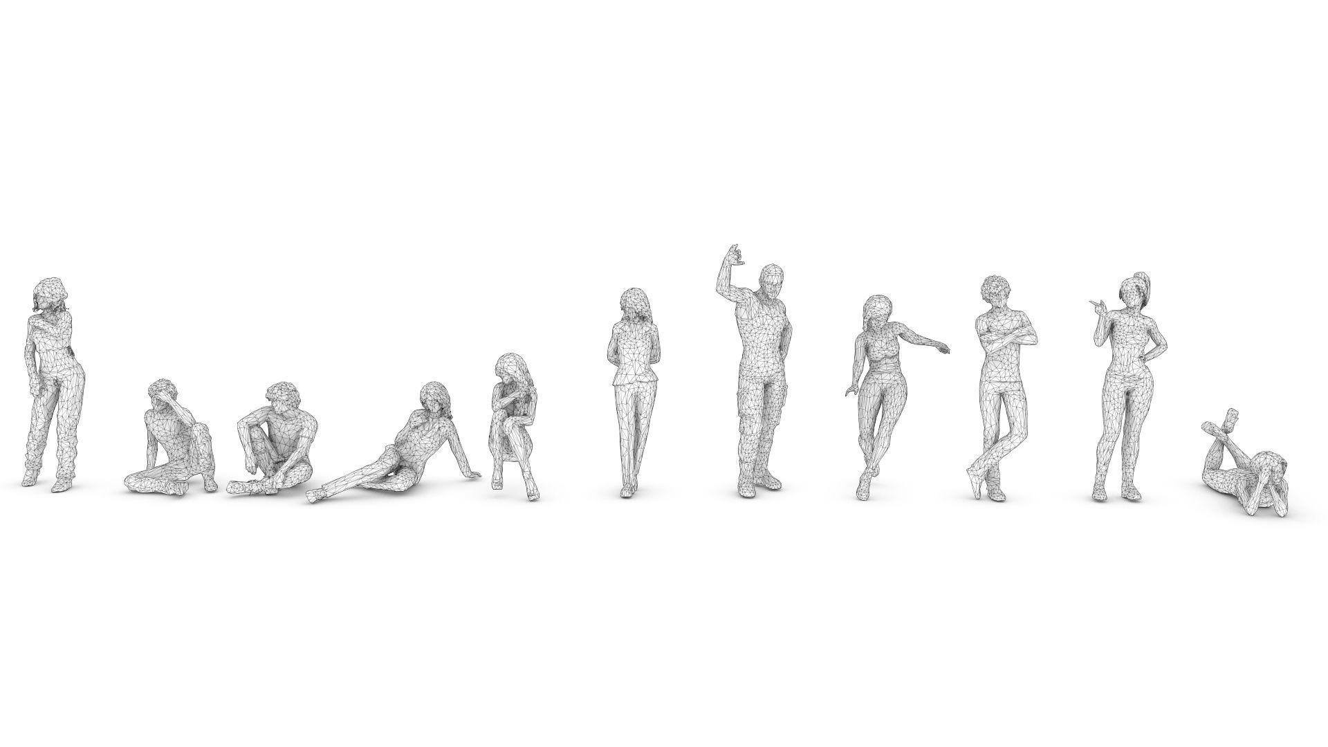 55 People Crowd Pack Set-03 3D model_14