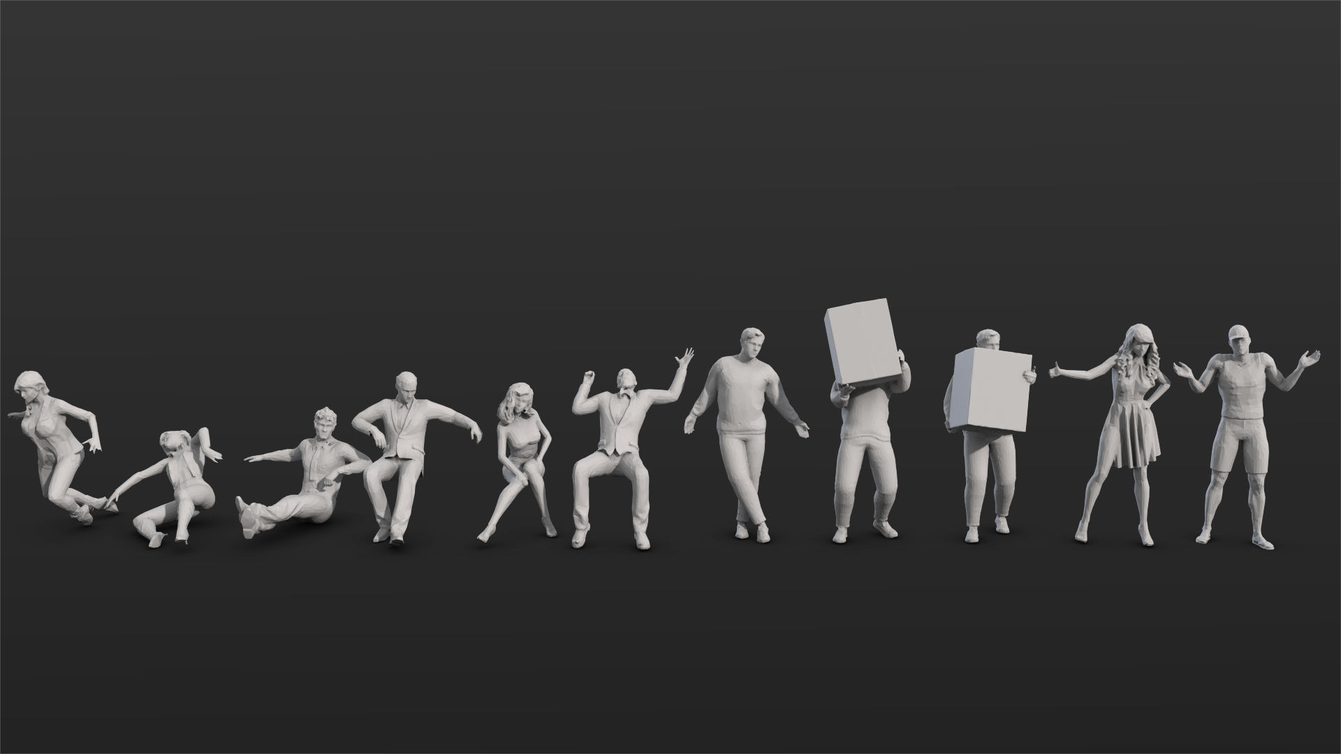 55 People Crowd Pack Set-03 3D model_4