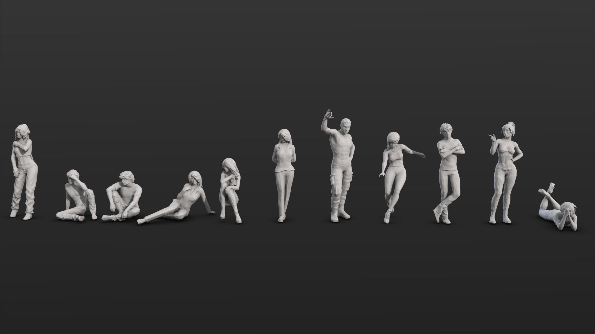 55 People Crowd Pack Set-03 3D model_5