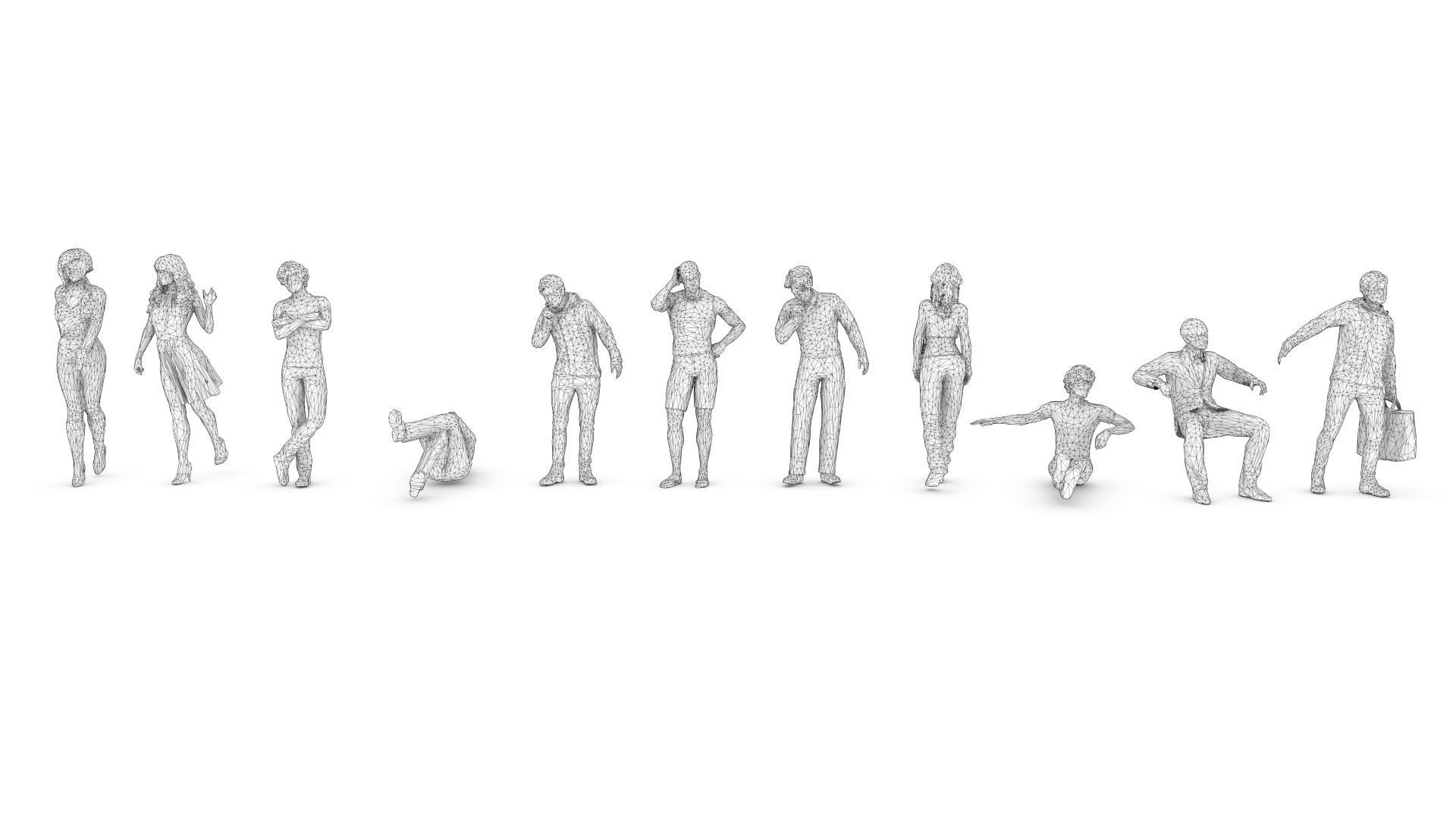 55 People Crowd Pack Set-03 3D model_17